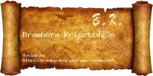 Brambora Krisztián névjegykártya
